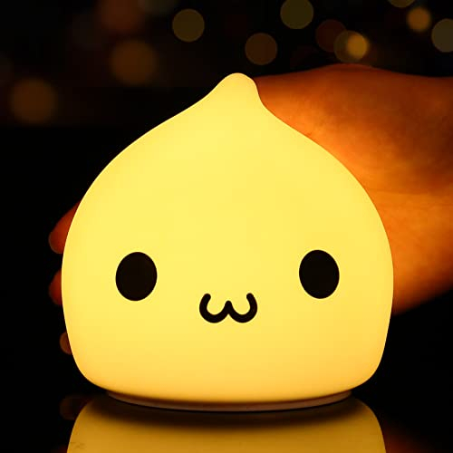 Nachtlicht Kinderzimmer, 7 Farbwechsel LED Tragbare Touch Kitty Lampe für Schlafzimmer (drip)