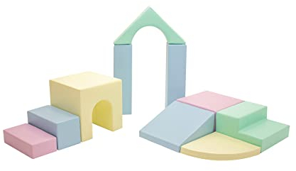 IGLU Soft Play 10 XL Softbausteine Schaumstoffbausteine Riesenbausteine Bauklötze Spielbausteine Pastel Farben (helles Pastell)