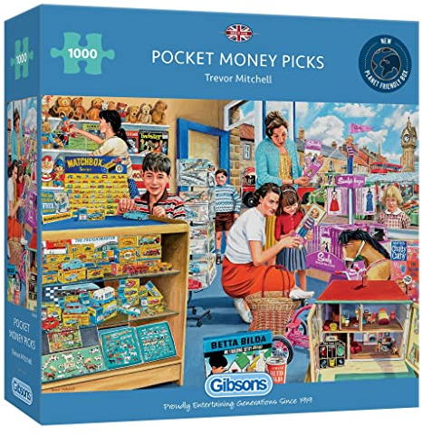 Gibsons Pocket Money Picks 1000 Piece Jigsaw Puzzle for Adults | Vintage Traditional Nostalgic Childhood Toys | Sustainable Premium 100% Recycled Board | Great Gift | Gibsons Games