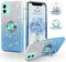 SouliGo iPhone 11 Hülle Glitzer, Handyhülle Silikon Case Cover Mit 360 Grad Ring Halter Ständer, Kratzfest für 6.1 Zoll Bling Blau