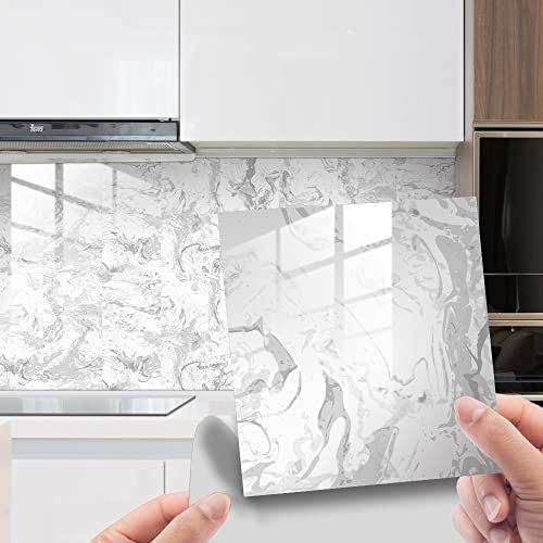 HORIWE Marble Tile Stickers Vintage Floor Wall Decal Sticker Adhesive Tile Art DIY Kitchen Bathroom Backsplash Home Decor PVC Waterproof Oil Proof New 6x6 Inches 20pc