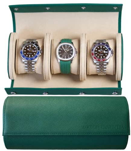 Watch Essentia Estuche Relojes, Cuero 100% AUTÉNTICO, Watch Roll para 3 Relojes, Organizador Relojes Hecho a Mano, Relojero, Caja Para Relojes, Regalos Originales Para Hombre Regalo