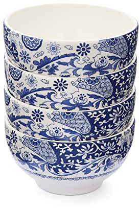 Spode Brocato Set of 4 11cm Bowls,Blue & White