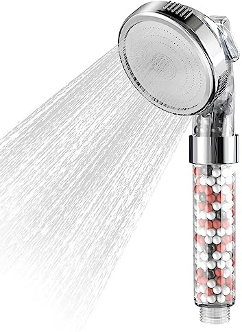 ABAOABAO Duschkopf mit dreifachem Filtrationssystem und Wassersparfunktion, Wassersparend Duschbrause mit Mineralsteinen Ionen Handbrause Druckerhöhung Shower Head, Brausekopf Dusche 3 Strahlarten