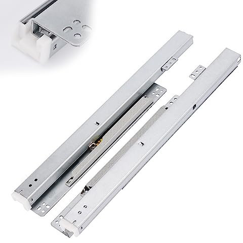 Schubladenschienen mit Dämpfer, 200 ~ 600 mm in mehreren Größen, 1 Paar Auszugsschienen Bodenmontage Vollauszug, 40 kg Tragkraft für Schrank, Kommode, Kleiderschrank, Tastatur ( Size : 60cm/23.6in )