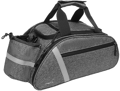 MOSISO Sac à Rack Vélos,Imperméable Vélo Sacoche de Coffre Siège Arrière Sac Vélo Réfléchissant,Stockage Marchandises Bagages,Sac à Bandoulière Saddle avec l'eau Porte-Bouteille&Poignée, Gris Ardoise