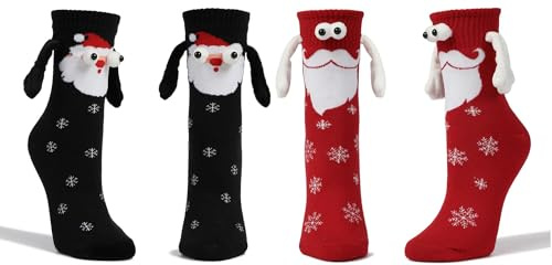 Dihope Magnetische Socken mit Hand in Hand Lustige Weihnachtssocken 36-42