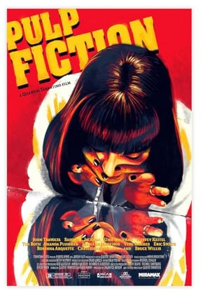 EYEZER Filmposter Pulp Fiction, klassisches Filmpost, Leinwand, Schlafzimmer-Dekor, Sportlandschaft, Büro, Raumdekoration, Geschenk, ungerahmt, 30 x 45 cm