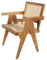 Teak Rattan Sessel NICO Light Brown mit Armlehnen | Retro-Stuhl aus Massivholz & Rattan | Armlehnstuhl breit & stabil für Garten Terrasse Küche Lounge Esszimmer | AL2020
