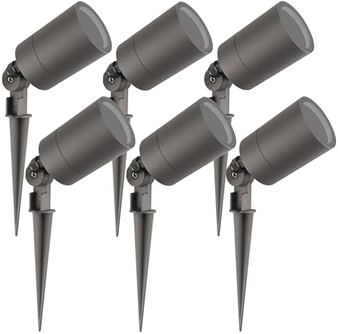 Ledvion - 6X LED Gartenstrahler, Anthrazit, IP65, 5W, GU10 Fassung, 2M Kabel, LED Strahler, Gartenspots