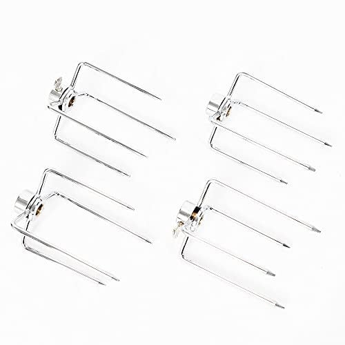 Fleischklammern für Rotisserie-Zubehör, 4er-Set Fleischstifte aus Edelstahl, Hähnchen-Grillhalter, für Rotisserie, Hähnchen, Spieße, etc.