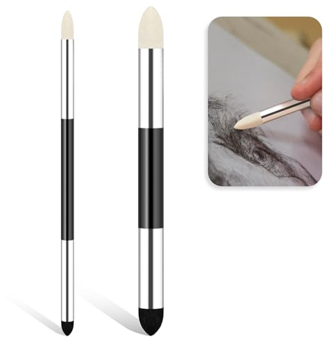 2Stück Zeichnen Bleistift Papierwischer Blending Stifte öl Pastell Künstler | Künstler Mischschwamm Stift Pastellkreide Pastell Pinsel Professionelle Wiederverwendbare Zeichenkunst Mischwerkzeuge