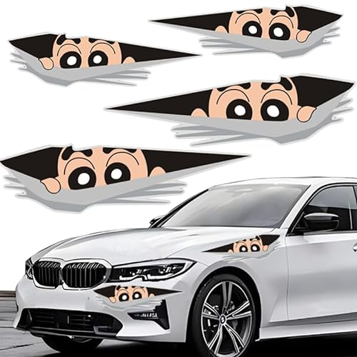4 Stück Auto Aufkleber-3D Cartoon Aufkleber Auto, Wasserdicht Autoaufkleber, Graffiti Sticker, Anime-Bild Autoaufkleber Auto Aufkleber Groß für Auto Autofenster Stoßstange Laptop Motorrad