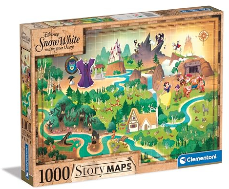 Clementoni Disney Story Maps Snow White Puzzle 1000 Teile Erwachsene - Disney Puzzle Erwachsene in 70 x 50 cm - Puzzle Erwachsene anspruchsvoll von Clementoni 39815