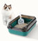 The Fellie Cat Litter Tray Litter Box, High Sided Large Cat Litter Tray, Anti-Spillage, Easy to Clean Cat Litter Box with Litter Scoop, Open Top Kitten Litter Tray for Cats Rabbits, 51x34.5x17cm,Green