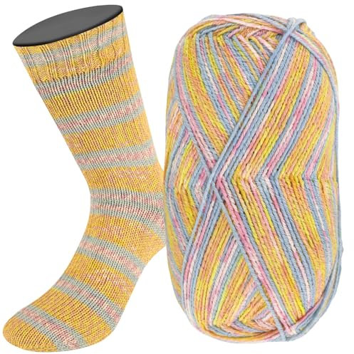 LANA GROSSA Meilenweit Cotone Vegano Baia| 4-fädiger Baumwoll-Sockenklassiker, waschmaschinenfest | Handstrickgarn aus 76% Baumwolle, 14% Polyamid & 10% Polyester | 100g Wolle | 420m Garn FB1512