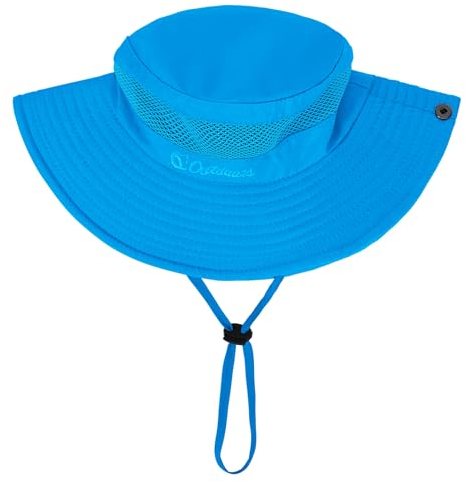 Zando Sonnenhut Kinder, Fischerhut Kinder, UPF 50+ Uv Hut Baby, Schnell Trocknend Verstellbarer Eimer Hut for Jungen Mädchen, Himmelblau, 5-13 Jahre