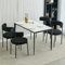 Generisch Stühle Esszimmerstühle 4er Set,Teddy Sessel,Runder Polsterstuhl,Küchenstühle Modern,Metallbeine für Wohnzimmer, Esszimmer,Schwarz