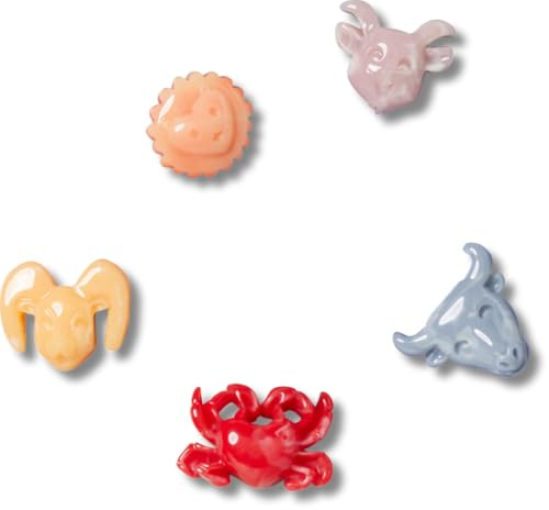 Crocs Unisex-Charms, erhöhte Tiere, Einheitsgröße, 5 Stück, mehrfarbig, Einheitsgröße