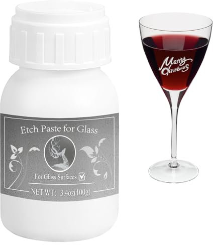 INNOVAYOU 100g Ätzpaste für Glas, Designs auf Glasoberflächen erstellen Glass Etching Paste 3,5 oz Nettogewicht, Glasätzung Paste für jedes Glas, Spiegel, Keramik, Porzellan