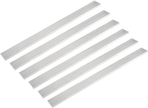 sourcing map 6 Pcs Square Aluminum Flat Bar, 1/4 (6mm) Thick x 1 (25mm) Width x 12 (305mm) Long 6061 Aluminum Flat Plate Solid New Mill Stock Silver for Industrial Building