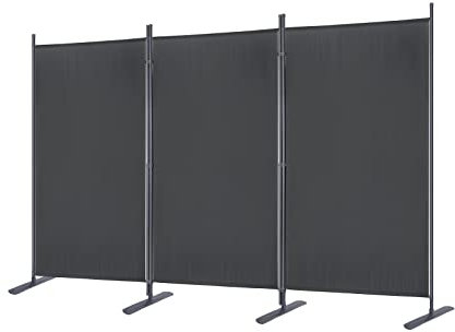 Aufun Paravent Raumteiler Klappbar Freistehend 275cm x 180cm Stellwand Sichtschutzwand Faltbar Verstellbar Raumteiler Innen und Außenbereich für Büros, Garten Balkon (Dunkelgrau)
