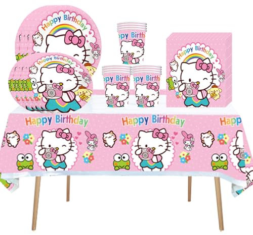 Set di 41 stoviglie per feste, decorazione di compleanno, tazze, piatti, tovaglioli, adatti per 10 persone, a tema compleanno, stoviglie per feste di compleanno