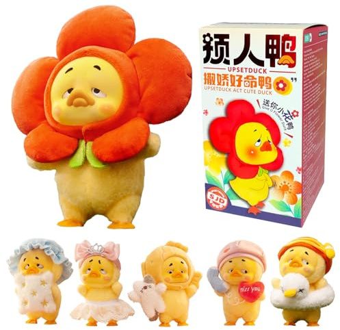RONGCREATOR Upset Duck Mystery Act Cute Duck, 18 cm, 6 zum Sammeln (+ 1 Geheimnis), Plüschfigur mit PVC, originelle Geschenkidee, offizielles Lizenzprodukt, Sammelfiguren, ab 12 Jahren