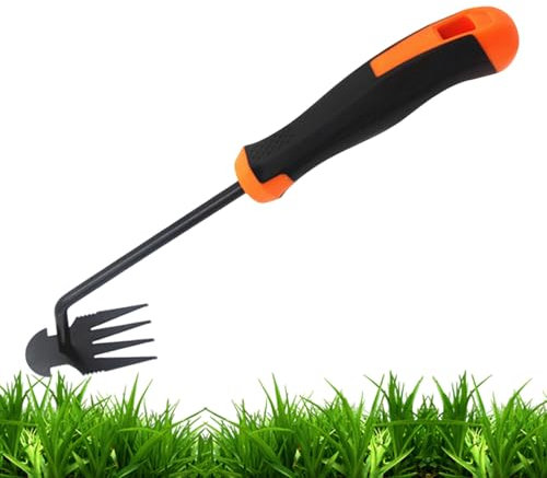 Grass Puller,Désherbeur Manuel à Quatre Dents - Râteau de Jardin pour Pelouse Allées et Potager Idéal Séniors et Plantation