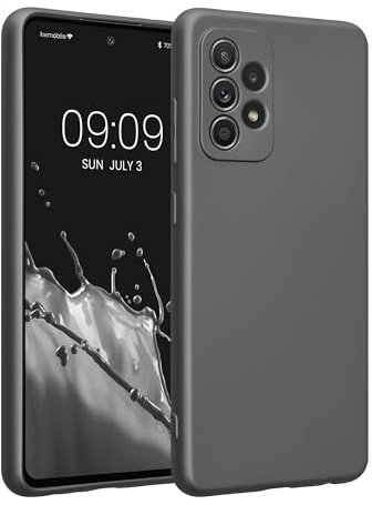 kwmobile Handyhülle für Samsung Galaxy A52 / A52 5G / A52s 5G Hülle - weiche Silikon Case metallisch schimmernd - Schutzhülle Cover - Metallic Grau