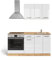 Vicco Cucina completa R-Line, Bianco lucido/oro power oak, 160 cm con colonna forno senza piano di lavoro