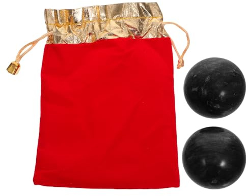 Healvian Baoding-handbälle aus Jade für Massage und Übungen mit Aufbewahrungstasche Geeignet für Zuhause und Büro