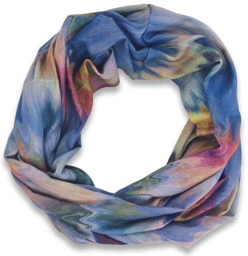 styleBREAKER Schlauchschal Damen mit Aquarell Wellenmuster Watercolor Zigzag | Loop Tuch weich aus Viskose | leichter Rundschal Halstuch softes Material 90x40 cm