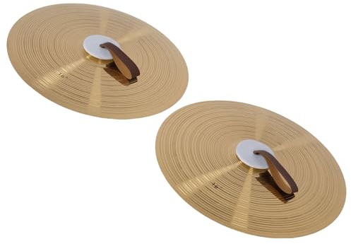 Yctze Platillo de 16 Pulgadas - 1 par de Platillos Banda de Instrumentos de Percusión de Platillos de Aleación de Alta Dureza de 16 Pulgadas - Platillo Crash - Instrumentos Musicales/batería y