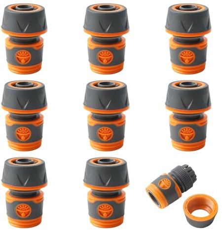 8 Stück Schlauchverbinder Set, 3/4 Zoll Schlauchkupplung Hahnverbinder, Anti-Leck Schnellkupplung Gartenschlauch Verbinder für Gartenbewässerung, Schlauchanschluss Kompatibel mit Gardena System