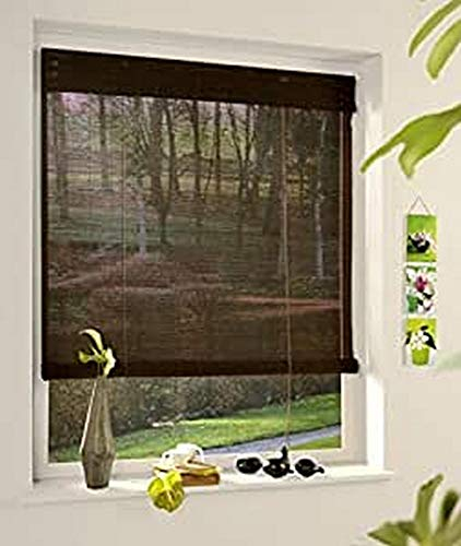 MADECOSTORE Enrouleur Roll'Up Bambou-Chocolat-L103 x H180cm-Fixation Avec perçage-Store Bois Rollo, Bambus, Schokoladenbraun, 100l x 180L cm