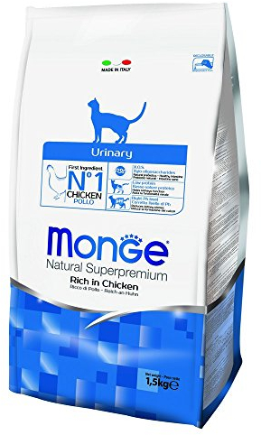 Monge Natural Superpremium URINARY CHICKEN, Trockenfutter für sterilisierte Katzen (Futter aus Huhn, Verringerung von Struvitsteinen, hochwertige Rezeptur, ohne Zusatz von Farbstoffen, 1,5 kg)
