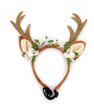 Hunde-/Elchgeweih-/Rentier-Mütze, für Hunde und Katzen, Weihnachts-Kostüm, Outfits für kleine und große Hunde, Kopfbedeckung, Haarpflege-Zubehör (Größe L (für mittelgroße und große Hunde), braun)
