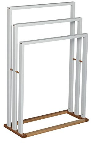 MSV Handtuchhalter Bambus und MDF Weiß