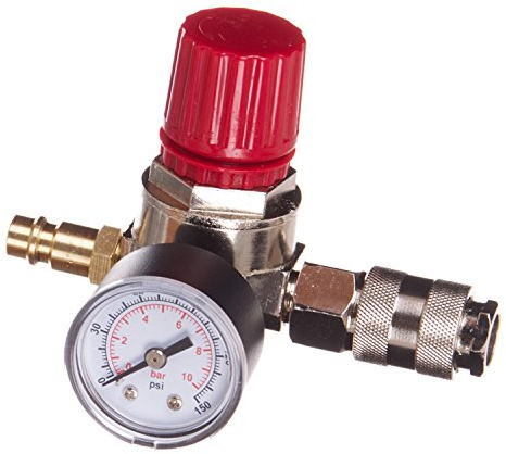 Druckluft-Regler mit Manometer Druckminderer Schnellkupplungen für Lackierpistol