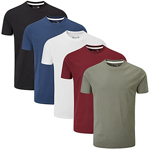 Charles Wilson Pack de 5 T-Shirts Unis à Col Rond (Large, Essentials Type 22)