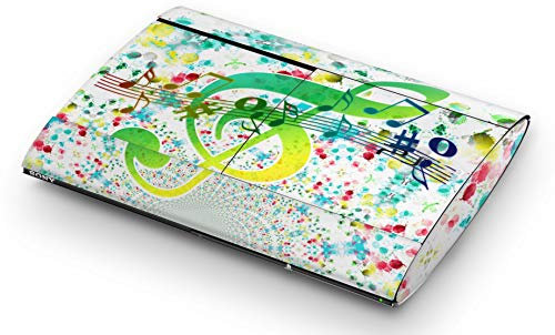 Skins4u Aufkleber Design Schutzfolie Vinyl Skin kompatibel mit Sony PS3 Playstation 3 Super Slim Musik