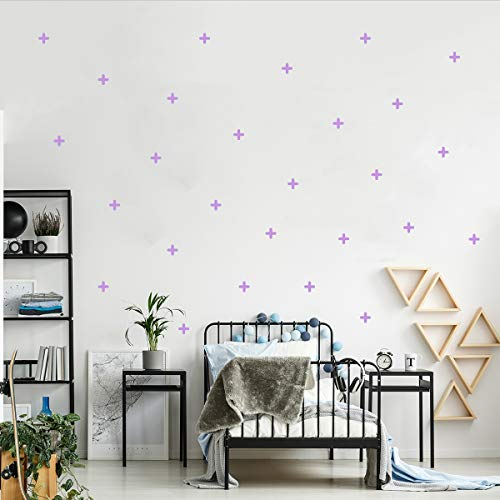 Plus Kreuz Wandtattoo Set Wandaufkleber Wandsticker Kinderzimmer Wandaufkleber Babyzimmer Wanddeko (Flieder)