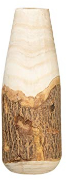 Creative Co-Op Vase aus Paulownia-Holz, geschnitzt, lebende Kante, je variierend, 40,6 cm, Braun