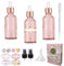 Ferry Pier 3 Pack Small Fine Mist Spray Bottles for Essential Oils, Blue Glass Refillable Spray Bottle Garden (Dropper Rose)