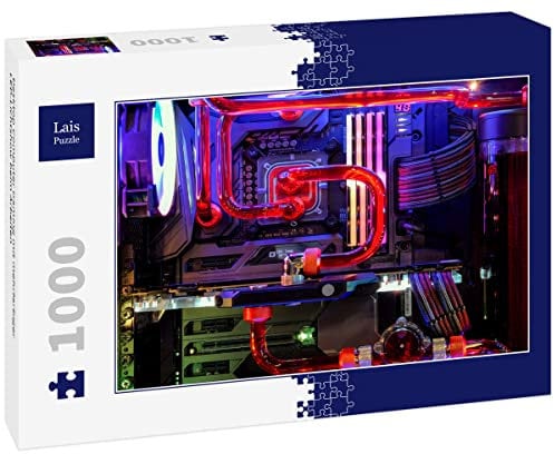 Lais Puzzle Desktop Computer Gaming mit mehrfarbiger LED-Lichtshow beim Arbeiten 1000 Teile