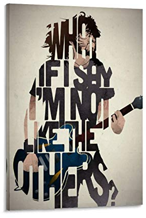 haocaitou Dave Grohl Foo Fighters Poster, dekoratives Gemälde, Leinwand, Wandkunst, Wohnzimmer, Poster, Schlafzimmer, Gemälde, 40 x 60 cm