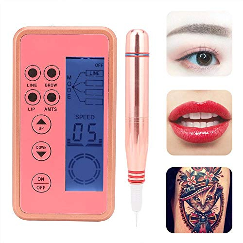 Mikropigmentierungsmaschine, permanent make up gerät, professionelles komplettes Tattoo Kit, elektrische Augenbrauen Lippen Make up Tattoo Maschine Microblading Eye Line Tattoo Pen mit Nadeln