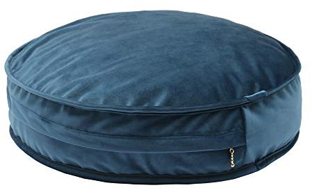 Yiuor Samt-Pouf für Kinderzimmer, Bodenkissen, weich, rund, Überwurf, Kissen, Babyzimmer, Sitzsack, Sitzsack, Stuhl zum Lesen, Ecke, Kinder, Dekoration, Geschenk, Meerblau, 50 cm