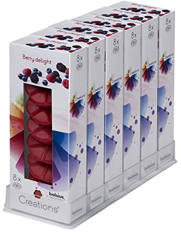 48 Stück Bolsius CREATIONS Schmelzblüten Duftblüten Aromatic Wachs Melts Düfte (6x8er) (Berry delight)